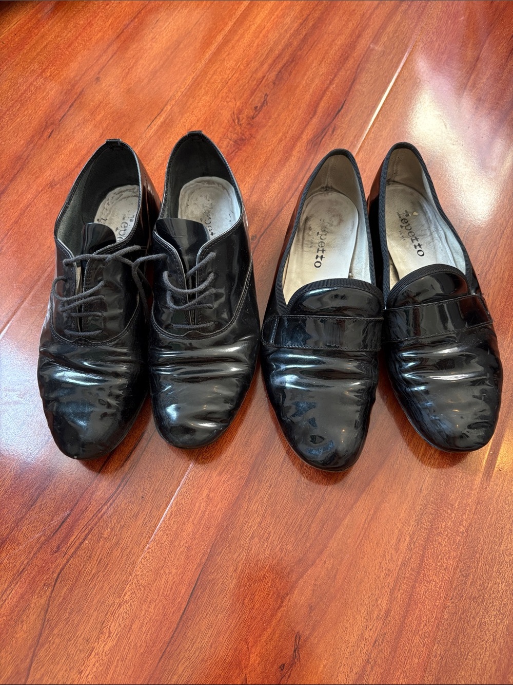 Repetto Women’s 39 7.5 8 Black Patent Oxford Loafer Zizi Michael (?) Bundle